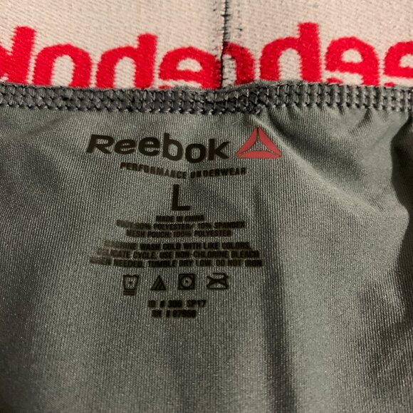 Reebok Boxer Brief Preformance Underwear Tagless Gray Black Red Mens L - Picture 5 of 5
